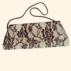 Jessica McClintock Black Lace Evening Bag